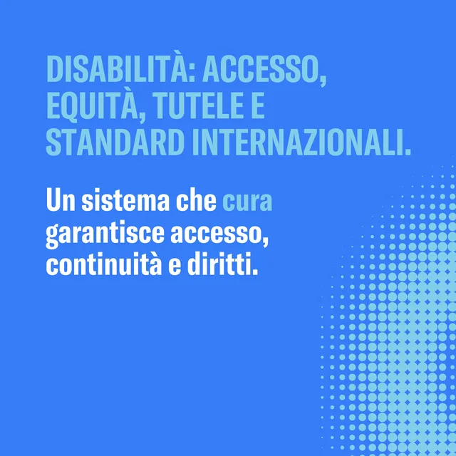 Disabilità: accesso, equità, tutele e standard internazionali